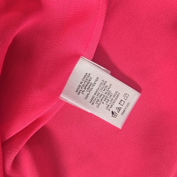 CeCe By Cynthia Steffe Hot Pink Sleeveless Ruffled Wrap Dress Size Large - Picture 11 of 13